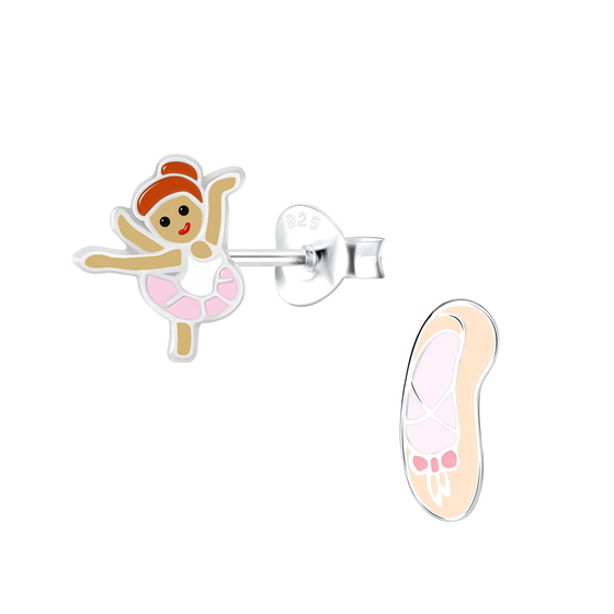 Ballerina Schuh Kinder Ohrringe 925 Silber