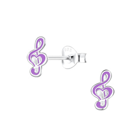 Musiknoten Kinder Ohrringe 925 Silber