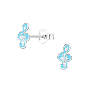 Musiknoten Kinder Ohrringe 925 Silber