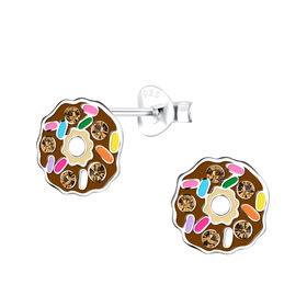 Donut Kinder Ohrringe 925 Silber