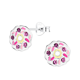 Donut Kinder Ohrringe 925 Silber