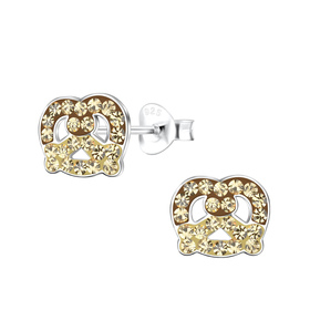 Brezel Kinder Ohrringe 925 Silber