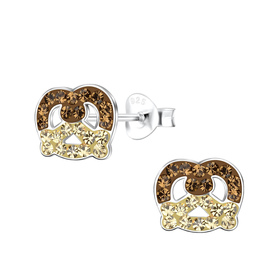 Brezel Kinder Ohrringe 925 Silber