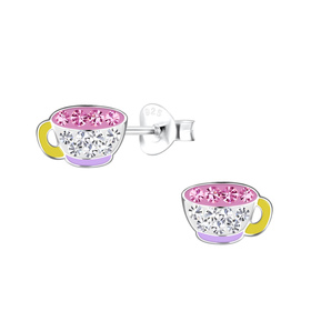 Teetasse Kinder Ohrringe 925 Silber