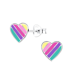 Herz Kinder Ohrringe 925 Silber