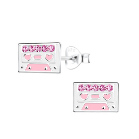 Kasetten Kinder Ohrringe 925 Silber