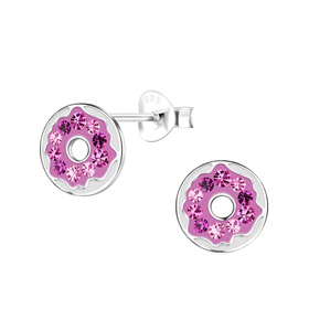 Donut Kinder Ohrringe 925 Silber
