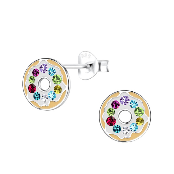 Donut Kinder Ohrringe 925 Silber