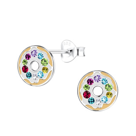 Donut Kinder Ohrringe 925 Silber