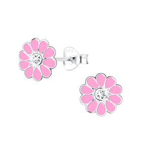 Blumen Kinder Ohrringe 925 Silber