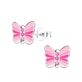Schmetterling Kinder Ohrringe 925 Silber