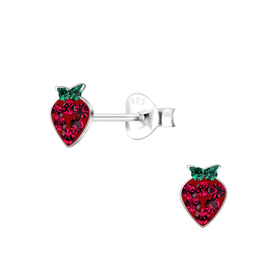 Erdbeeren Kinder Ohrringe 925 Silber