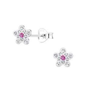 Blumen Kinder Ohrringe 925 Silber