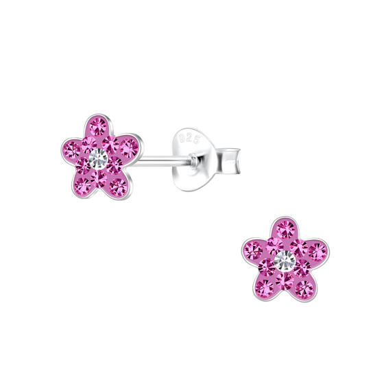 Blumen Kinder Ohrringe 925 Silber