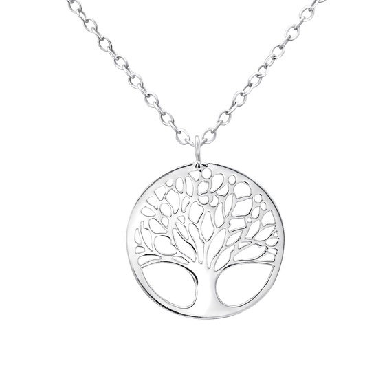 Auf dem Bild zu sehen sind Damen Ketten Lebensbaum Anhnger aus 925 Sterling Silver echt Silber mit 45cm Kette