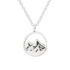 Auf dem Bild zu sehen sind Kinder Kette Berg Panorama Anhänger aus 925 Sterling Silver echt Silber mit 45cm