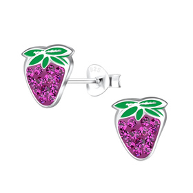 Erdbeeren Kinder Ohrringe 925 Silber