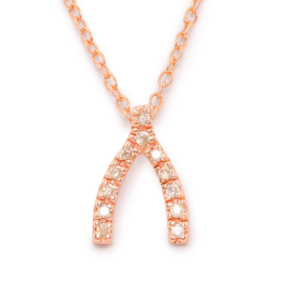 Auf dem Bild zu sehen sind Kette Wnschelruten Glcksbringer aus 925 Sterling Silver echt Silber mit 11 Kristallen rose Gold plattiert 45cm