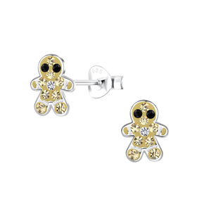 Lebkuchen Kinder Ohrringe 925 Silber