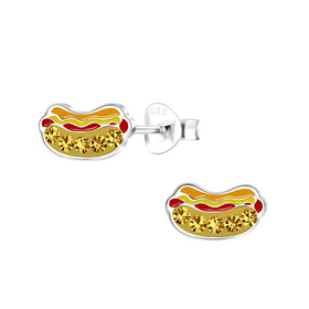 Hot Dog Kinder Ohrringe 925 Silber