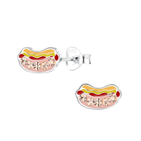 Hot Dog Kinder Ohrringe 925 Silber