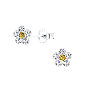 Blumen Kinder Ohrringe 925 Silber