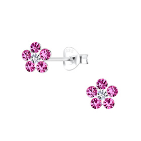 Blumen Kinder Ohrringe 925 Silber