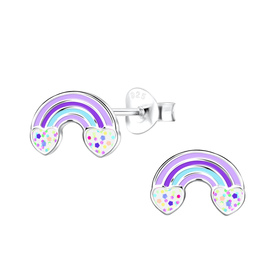 Regenbogen Kinder Ohrringe 925 Silber