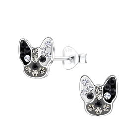 Franz�sische Bulldoggen Kinder Ohrringe 925 Silber
