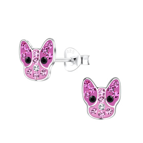 Franz�sische Bulldoggen Kinder Ohrringe 925 Silber