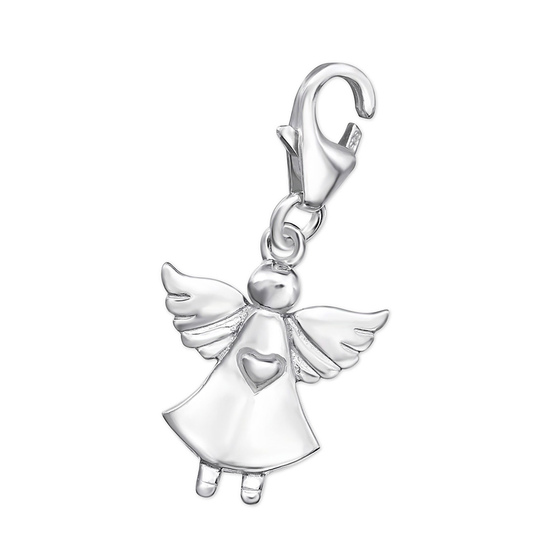 Auf dem Bild zu sehen sind Kinder Anhnger Schutzengel Anhngerclip aus 925 Sterling Silver echt Silber