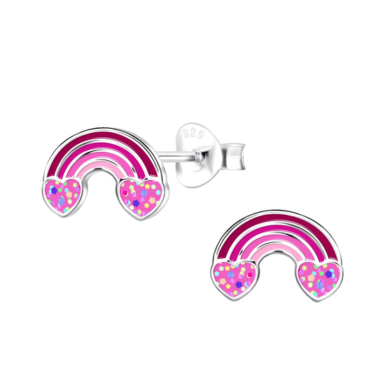 Regenbogen Kinder Ohrringe 925 Silber