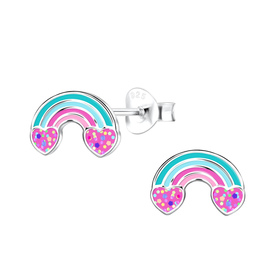 Regenbogen Kinder Ohrringe 925 Silber