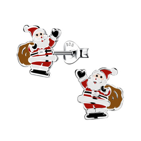 Weihnachtsmann Kinder Ohrringe 925 Silber
