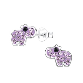 Nilpferd Kinder Ohrringe 925 Silber