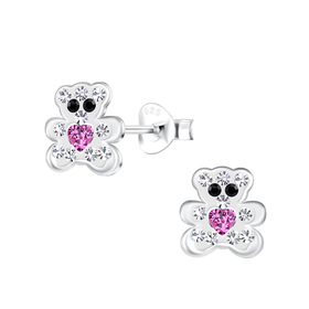 B�ren Kinder Ohrringe 925 Silber
