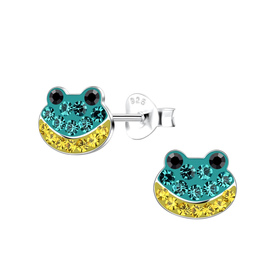 Frosch Kinder Ohrringe 925 Silber