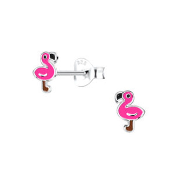 Flamingo Kinder Ohrringe 925 Silber