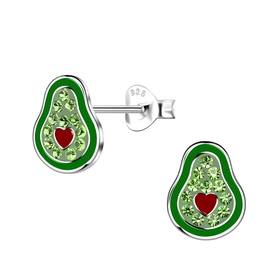 Avocado Kinder Ohrringe 925 Silber