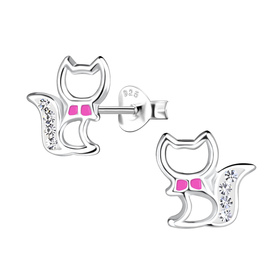 Katzen Kinder Ohrringe 925 Silber