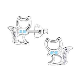 Katzen Kinder Ohrringe 925 Silber