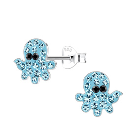 Oktopus Kinder Ohrringe 925 Silber
