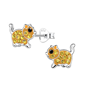 Katzen Kinder Ohrringe 925 Silber
