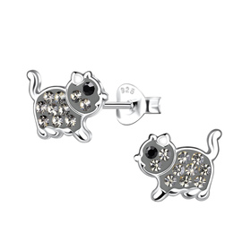 Katzen Kinder Ohrringe 925 Silber