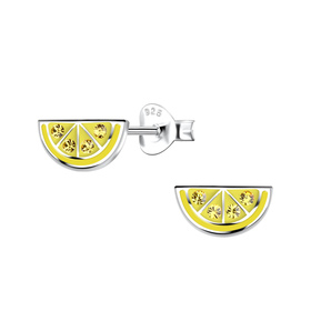 Zitronen Kinder Ohrringe 925 Silber