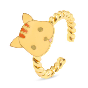 Auf dem Bild zu sehen ist ein Damen Ring mit Katze aus...