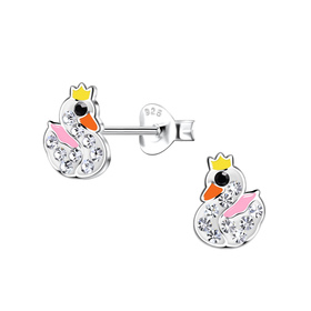 Schwan Kinder Ohrringe 925 Silber