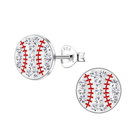 Baseball Kinder Ohrringe 925 Silber