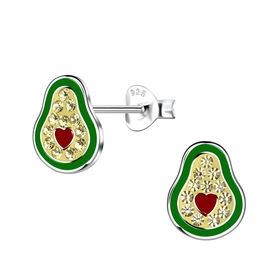 Avocado Kinder Ohrringe 925 Silber
