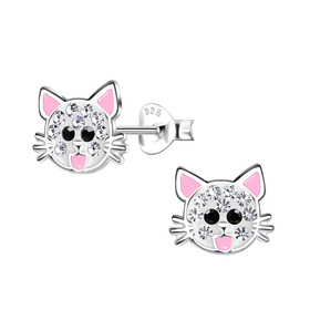 Katzen Kinder Ohrringe 925 Silber